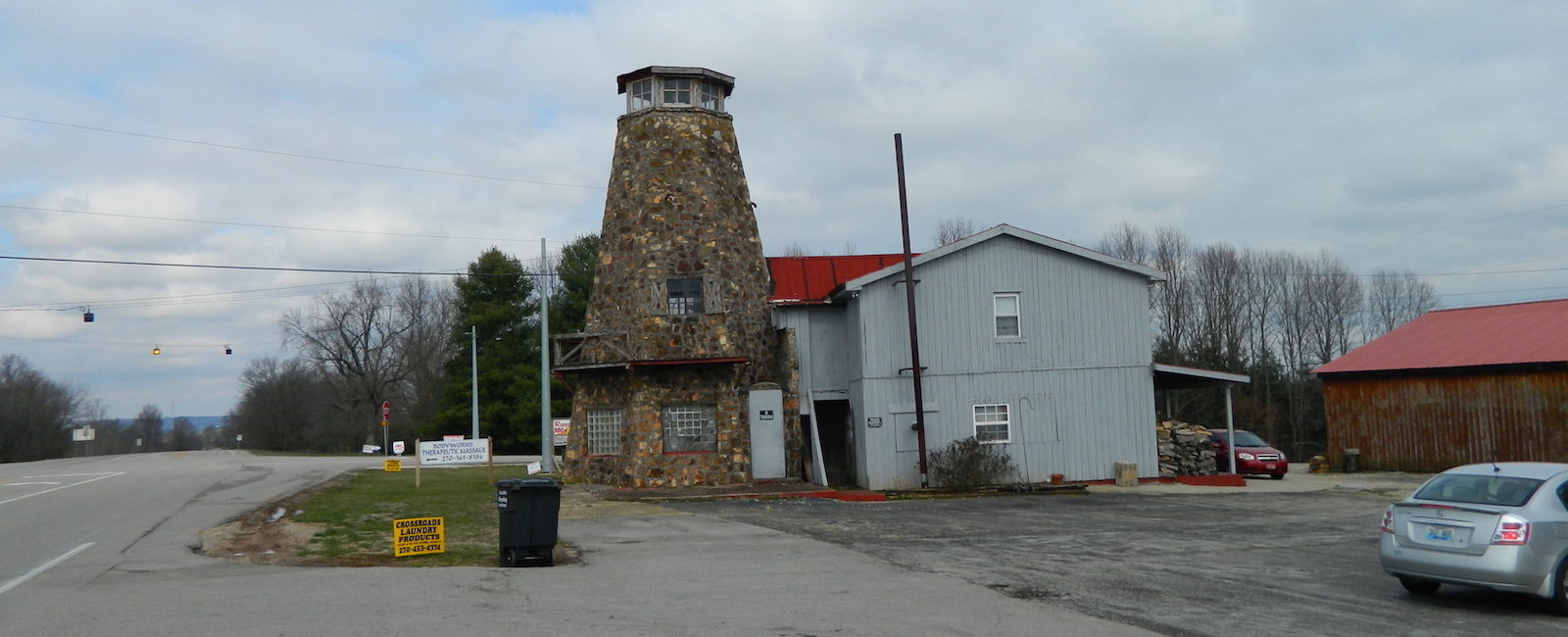 Windmill, abandoned restaurant